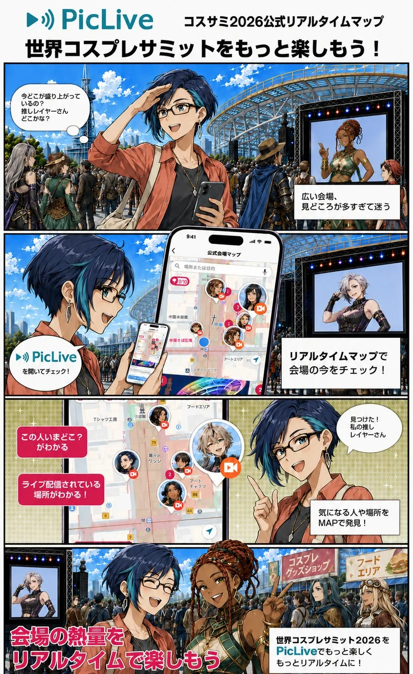 PicLive コスサミ2026公式リアルタイムマップ紹介